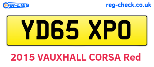 YD65XPO are the vehicle registration plates.