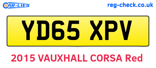 YD65XPV are the vehicle registration plates.