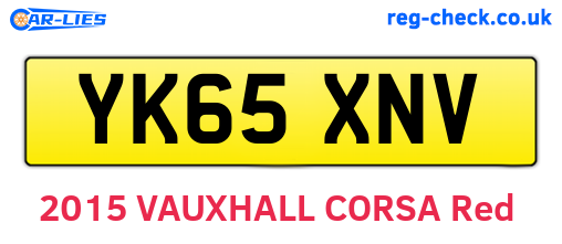 YK65XNV are the vehicle registration plates.