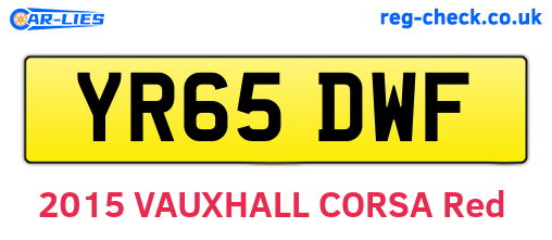 YR65DWF are the vehicle registration plates.