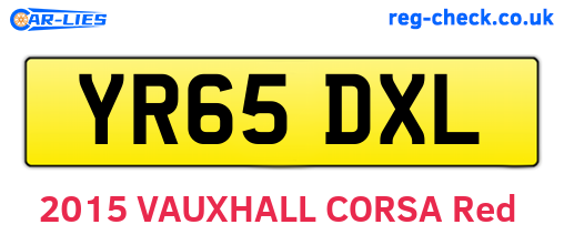YR65DXL are the vehicle registration plates.