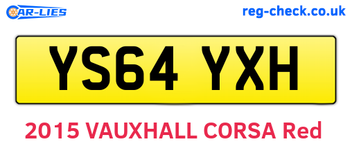 YS64YXH are the vehicle registration plates.