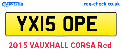 YX15OPE are the vehicle registration plates.