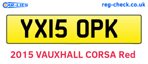 YX15OPK are the vehicle registration plates.