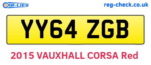 YY64ZGB are the vehicle registration plates.