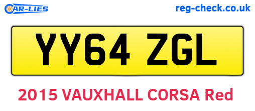 YY64ZGL are the vehicle registration plates.