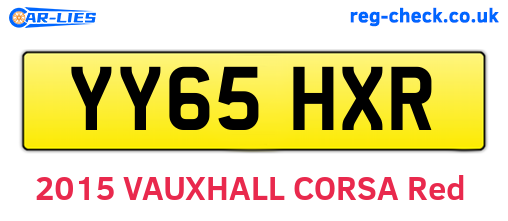 YY65HXR are the vehicle registration plates.