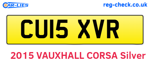 CU15XVR are the vehicle registration plates.