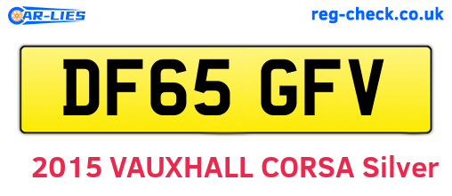 DF65GFV are the vehicle registration plates.