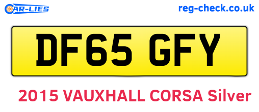 DF65GFY are the vehicle registration plates.
