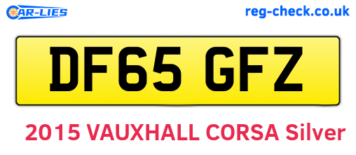 DF65GFZ are the vehicle registration plates.