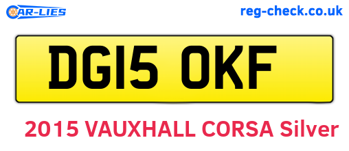 DG15OKF are the vehicle registration plates.