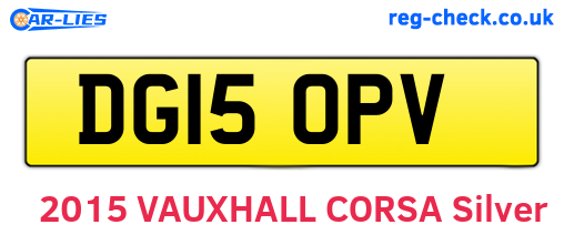 DG15OPV are the vehicle registration plates.