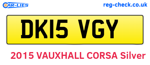 DK15VGY are the vehicle registration plates.