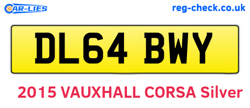 DL64BWY are the vehicle registration plates.