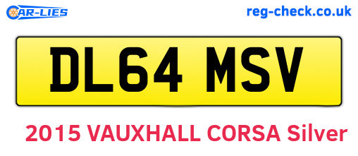 DL64MSV are the vehicle registration plates.