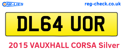 DL64UOR are the vehicle registration plates.