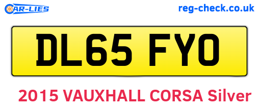 DL65FYO are the vehicle registration plates.