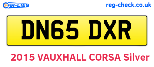 DN65DXR are the vehicle registration plates.