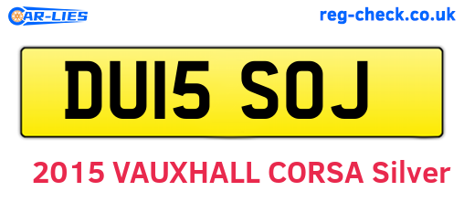 DU15SOJ are the vehicle registration plates.