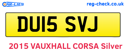 DU15SVJ are the vehicle registration plates.