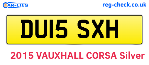 DU15SXH are the vehicle registration plates.