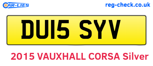 DU15SYV are the vehicle registration plates.