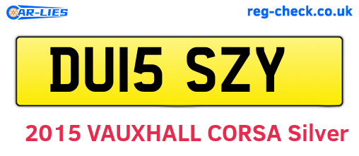 DU15SZY are the vehicle registration plates.