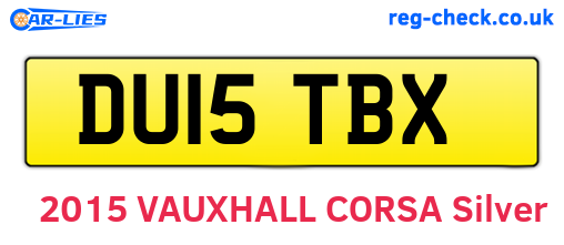 DU15TBX are the vehicle registration plates.