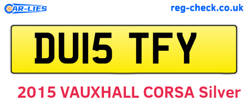 DU15TFY are the vehicle registration plates.