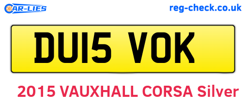 DU15VOK are the vehicle registration plates.