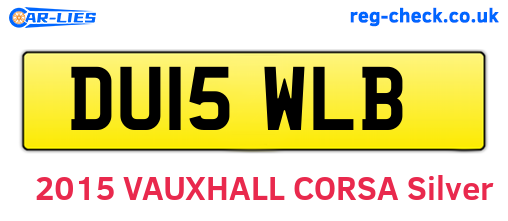 DU15WLB are the vehicle registration plates.
