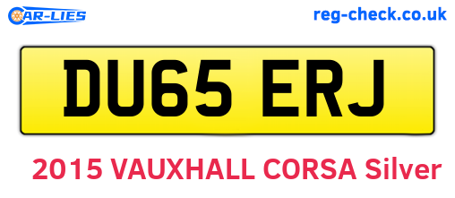 DU65ERJ are the vehicle registration plates.