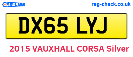 DX65LYJ are the vehicle registration plates.