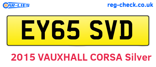 EY65SVD are the vehicle registration plates.