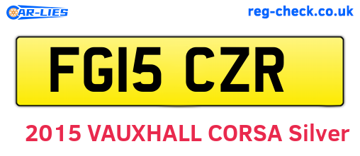 FG15CZR are the vehicle registration plates.