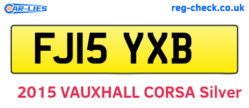FJ15YXB are the vehicle registration plates.
