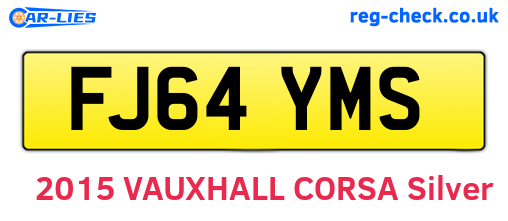 FJ64YMS are the vehicle registration plates.