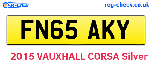FN65AKY are the vehicle registration plates.