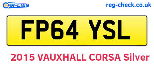 FP64YSL are the vehicle registration plates.