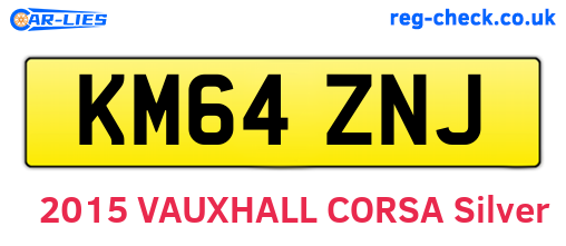 KM64ZNJ are the vehicle registration plates.