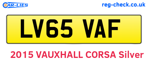 LV65VAF are the vehicle registration plates.