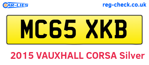 MC65XKB are the vehicle registration plates.