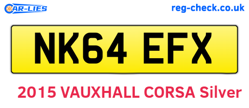 NK64EFX are the vehicle registration plates.