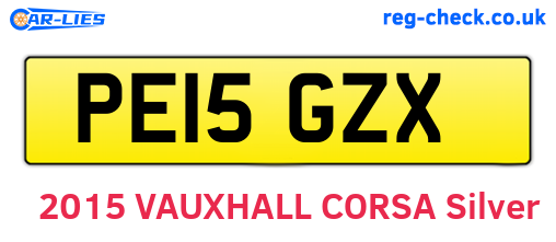 PE15GZX are the vehicle registration plates.