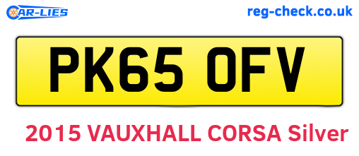 PK65OFV are the vehicle registration plates.