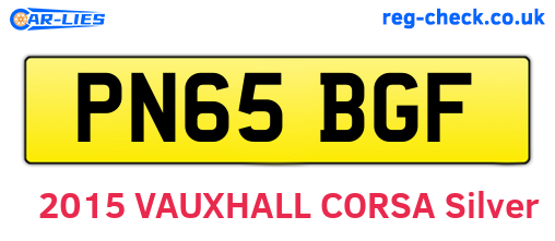 PN65BGF are the vehicle registration plates.