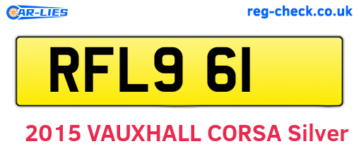RFL961 are the vehicle registration plates.