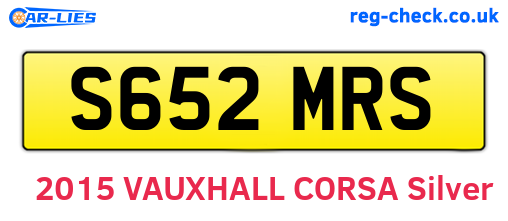 S652MRS are the vehicle registration plates.