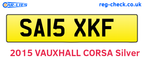 SA15XKF are the vehicle registration plates.